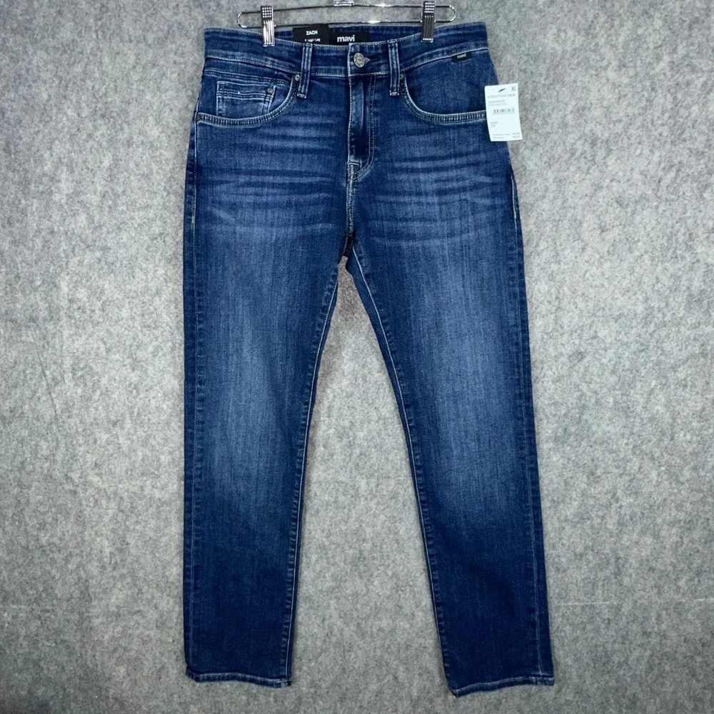 Mavi Jeans Men 30x32 Dark Seattle Zach Straight Leg Stretch Denim M0045384160